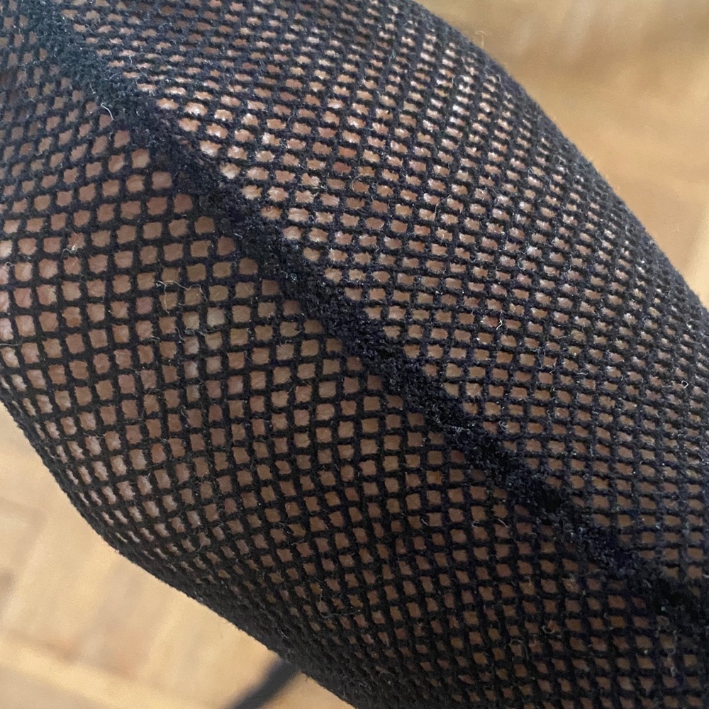 Victoria’s Secret fishnet thigh his with back seam